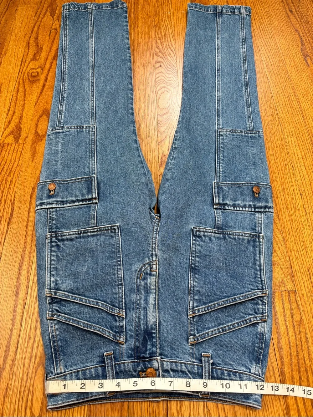 Madewell Preppy Grunge Utility High Rise 90s Straight Leg Cargo Jeans W23/ L29
